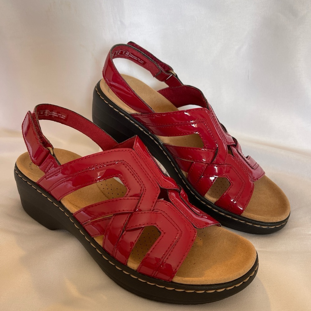 Red Clarks Sandals